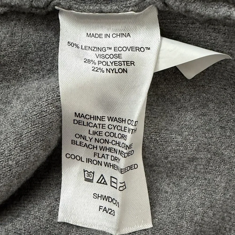 Quince Sweater Womens‎ Small Heather Gray Eco-Knit Milano Stitch Mock Neck